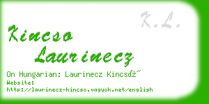 kincso laurinecz business card